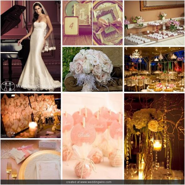 pink and gold Feb 2012 wedding colors wedding purple green French 
