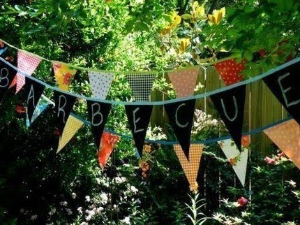 Anyone using pennant banners? :  wedding pennant banner outdoor decor Pennants