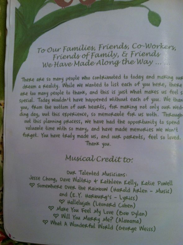OUR LABOR OF LOVE--10  PAGE PROGRAM! :  wedding Wedding Program 010