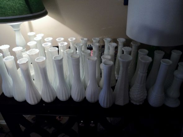 125 Piece Milk Glass Lot...Nashville/Bowling Green/Lexington. :  wedding milk glass vase hobnail centerpiece Vase 01
