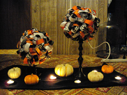 CenterpiecesKinda wedding pumpkin candle black and white diy
