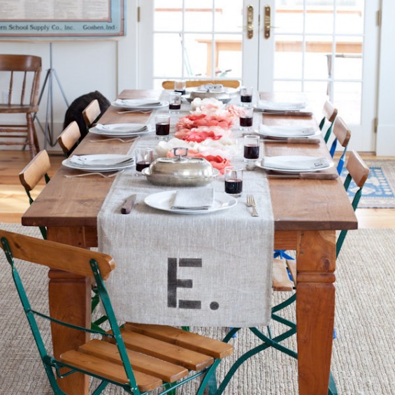 Oct 2011 - What are you working on right now? :  wedding Burlap Table Runner Custom Monogram E1298383178440