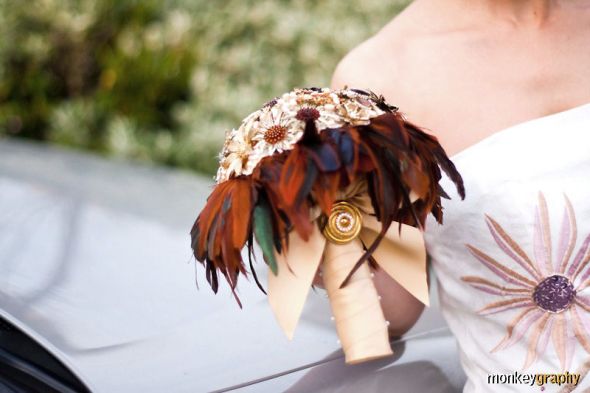 Formal DIY :  wedding formal diy black tie masquerade Brooch Bouquet2