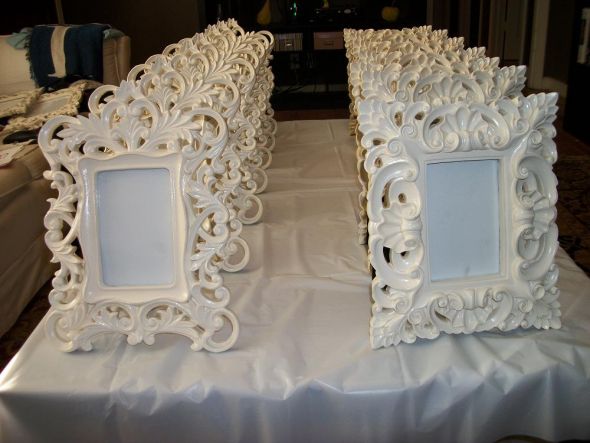 I have 14 shabby chic ornate frames for sale They are painted cream to look