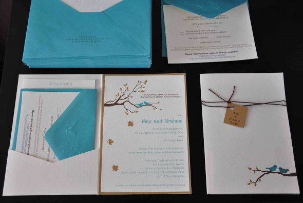 diy love bird wedding invitations