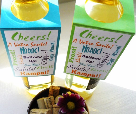 wine bottle label/tag :  wedding wine bottle label table numbers Wine Bottle Label