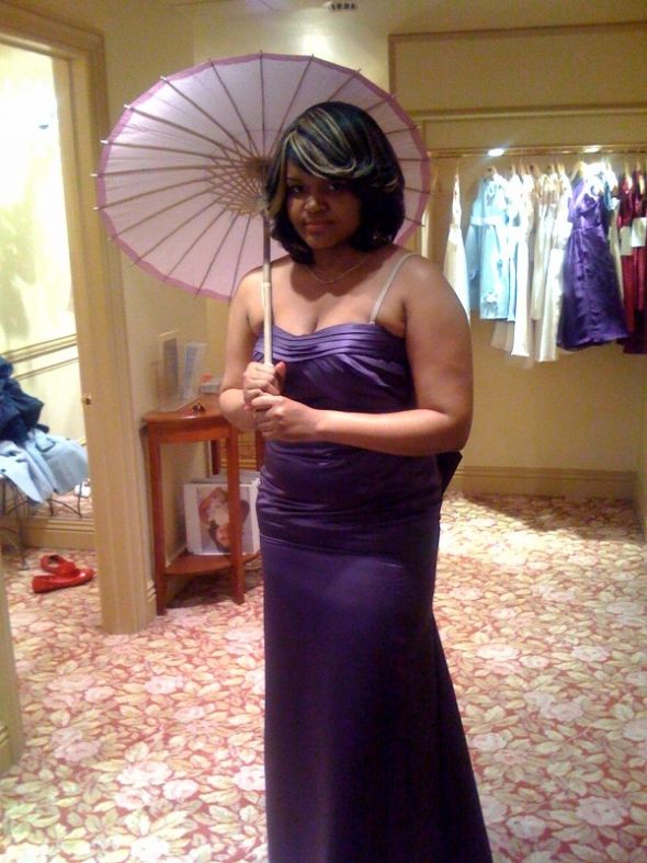 Say NO to flowers! :  wedding parasols no flowers purple Bridesmaids