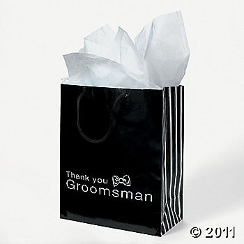 Fuschia and Black Decor wedding decor gift bag groomsman bridesmaid linens