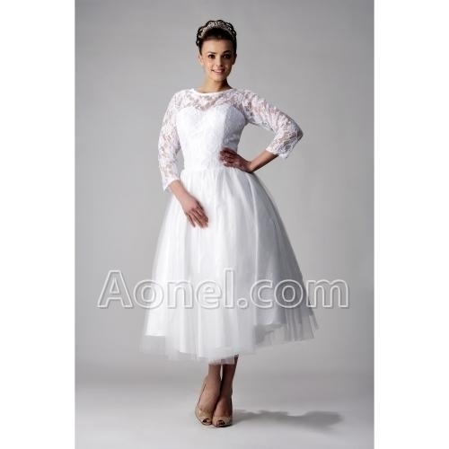 Here are some more very bridal tea length long sleeve wedding dresses