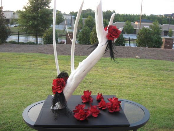 Atlanta Area Pickup Only wedding centerpieces black red