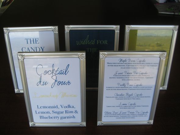 chalkboard SIGNS, handmade thank you SIGN, silver FRAMES : wedding frame frames sign signs thank you flags blue navy silver ceremony reception Silver Picture Frames