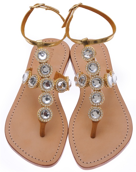 Gorgeous Jeweled Bling Flat Sandals Size 10 wedding shoes sandals bling