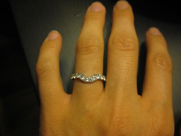 Bee's with curved wedding bands of any kind :  wedding curved band chevron band wedding bands IMG 3314