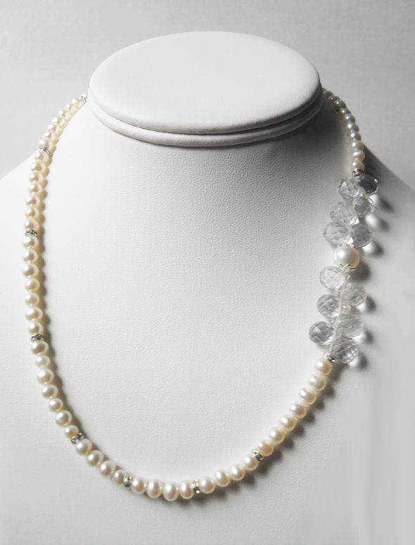 Affordable Bridal jewelry with a glamorous touch. Necklaces, earrings, bracelets :  wedding bridal jewelry pearl necklace bridesmaids gifts jewelry sets necklaces earrings crystals white silver bridesmaids jewelry pearl stud earrings bridesmaid necklace pearl jewelry wedding jewelry rhinestones bracelet Stella Pearl Bride Necklace 3