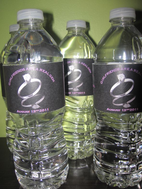 Her theme is purple and black Bridal Shower Water Bottle Labels wedding 