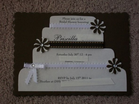 DIY Bridal shower invitations 2 ways :  wedding bridal shower invitations brown diy ivory Bridal Shower Invite