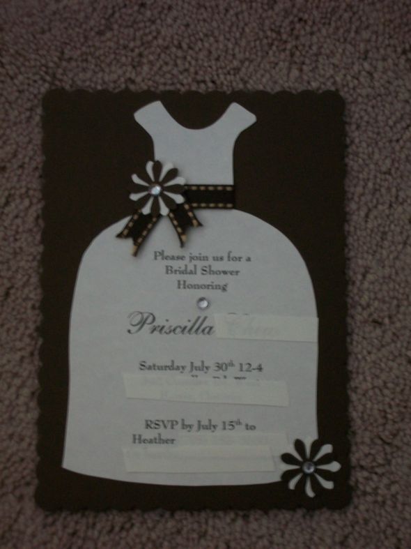DIY Bridal shower invitations 2 ways :  wedding bridal shower invitations brown diy ivory Bridal Shower Invite2
