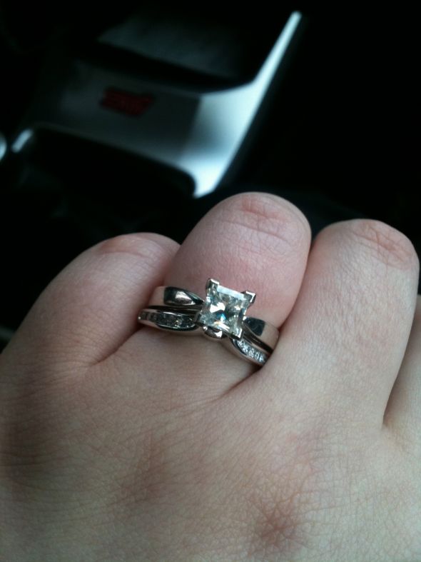 Bee's with curved wedding bands of any kind :  wedding curved band chevron band wedding bands IMG 0677