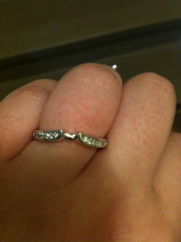 Bee's with curved wedding bands of any kind :  wedding curved band chevron band wedding bands IMG 0679