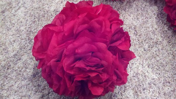 Red Pomanders/Kissing Balls for sale! :  wedding pomanders kissing balls flower ball red flowers reception 2011 12 12 20 33 40 781