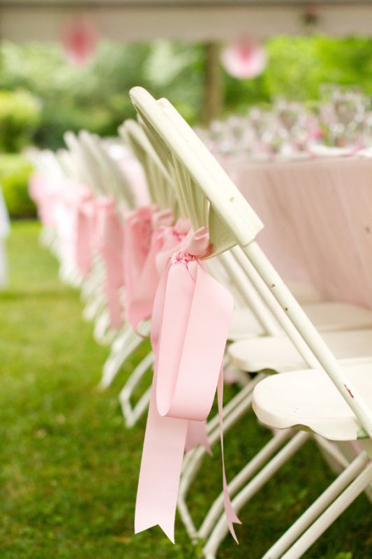I am selling 180 Pink Chair ribbons that I used at my recent summer wedding