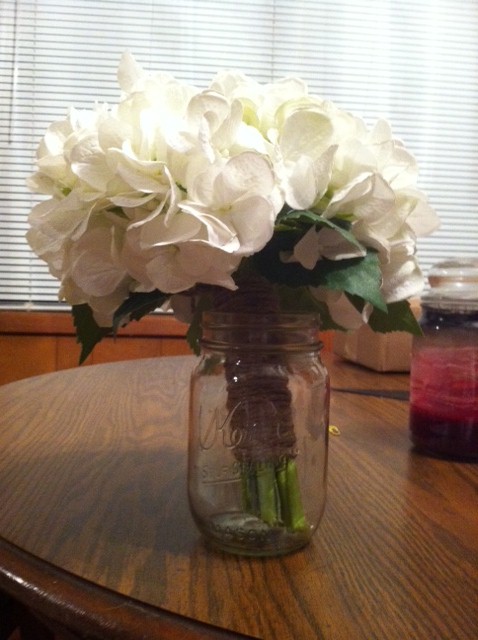 Need opinions on DIY bridesmaids bouquets! :  wedding bridesmaids hydrangeas bouquet white rustic Bridesmaid Bouquet 2