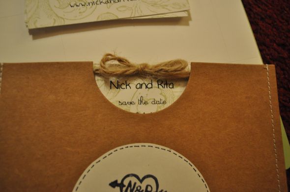 STD Envelopes and calendar cards wedding green purple ivory inspiration 