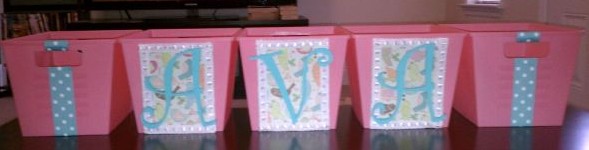 Share your handmade (non purchased) baby items! : wedding Storage Totes 2