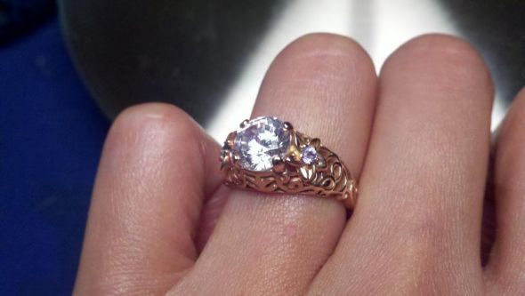 Please show me your wedding bands with three stones e-rings!! :  wedding rings three stones wedding bands 3 Stone Ring   2