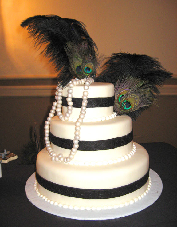 peacock wedding cake towel