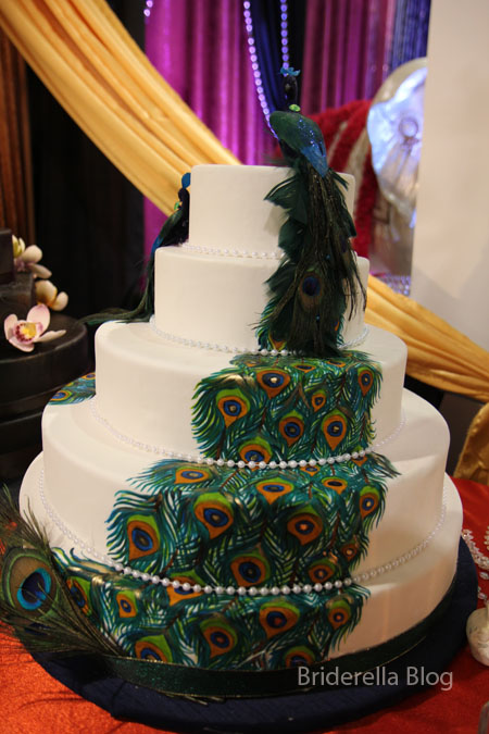 wedding peacock cake wedding cake blue green teal peacock Wedding Cake 