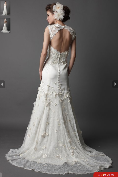 Help!!!! Which wedding hair style for this dress? :  wedding hair veil wedding beauty wtoo vanessa watters makeup hairstyle Dress Back