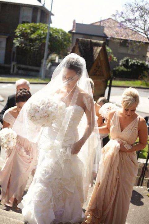 Help!!!! Which wedding hair style for this dress? :  wedding hair veil wedding beauty wtoo vanessa watters makeup hairstyle Il 570xN.263786901