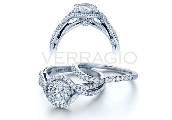 Help!!! Need wedding band ideas for halo e ring! Post your pics!! :  wedding halo wedding band double halo twisted halo e ring 1 wedding set COUTURE 0405 Enlarged 758
