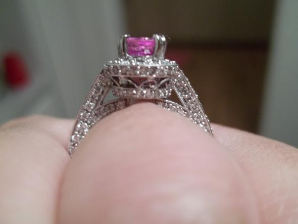 Pink Sapphire Engagement Ring :  wedding pink sapphire e ring 102 0066