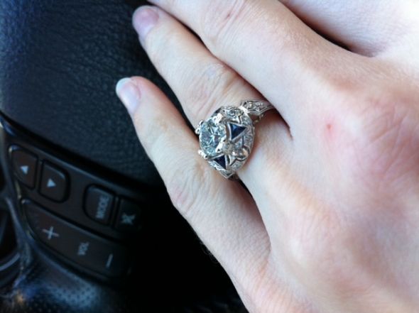 Unique Engagment Ring - Help with a Band! :  wedding ring unique engagement wedding band Ring