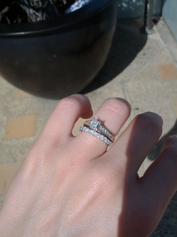 Our Wedding Rings and my set togethe