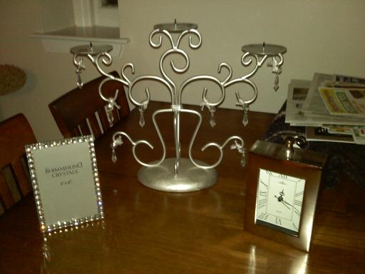Centerpiece Candelabras and Linens Avail after July 30 wedding 