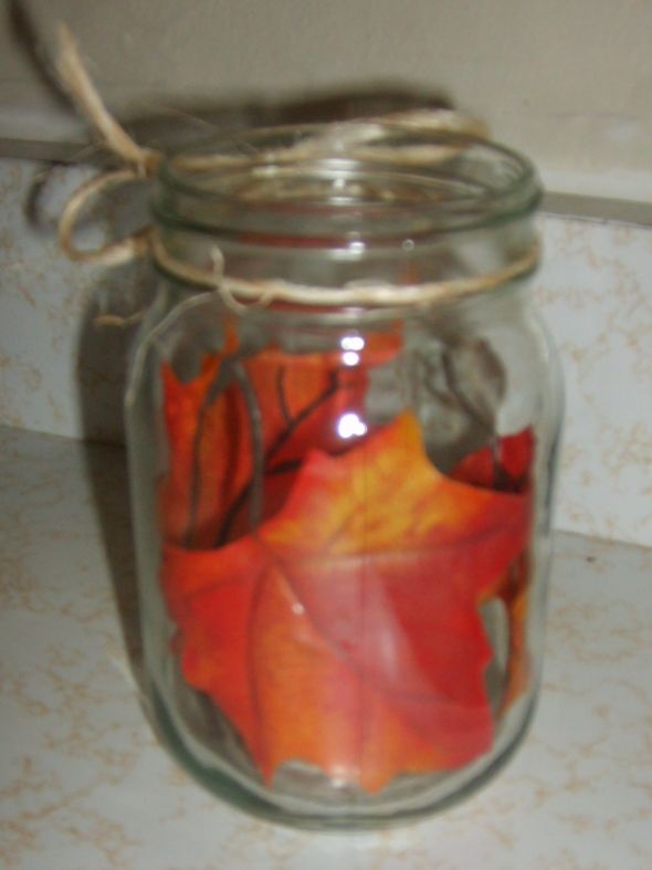 Fall Theme Mason Jar For Center Pieces :  wedding gold orange reception fall autume S5000998