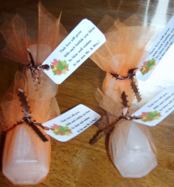 Fall Wedding Bubbles! :  wedding brown ceremony diy fall gold orange S5001019