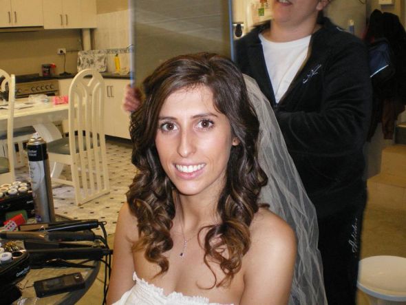 Hair & Makeup Trial (take 2)! Pics inside :  wedding hair trial down curls veil Hair 3