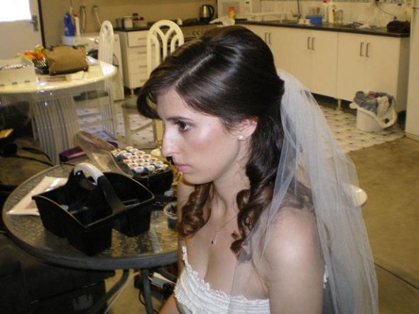 Hair & Makeup Trial! Help me choose my hairstyle! pretty please :) pics :  wedding hair makeup trial choose pics poll updo half up half down Half Up 1.1