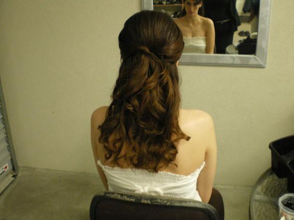 Hair & Makeup Trial! Help me choose my hairstyle! pretty please :) pics :  wedding hair makeup trial choose pics poll updo half up half down Half Up Back.1