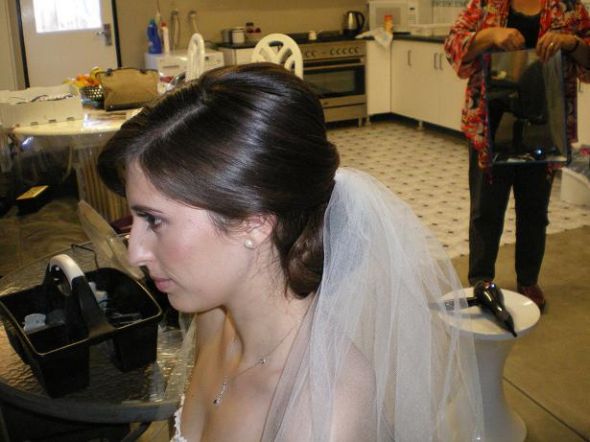 Hair & Makeup Trial! Help me choose my hairstyle! pretty please :) pics :  wedding hair makeup trial choose pics poll updo half up half down Up Side With Veil