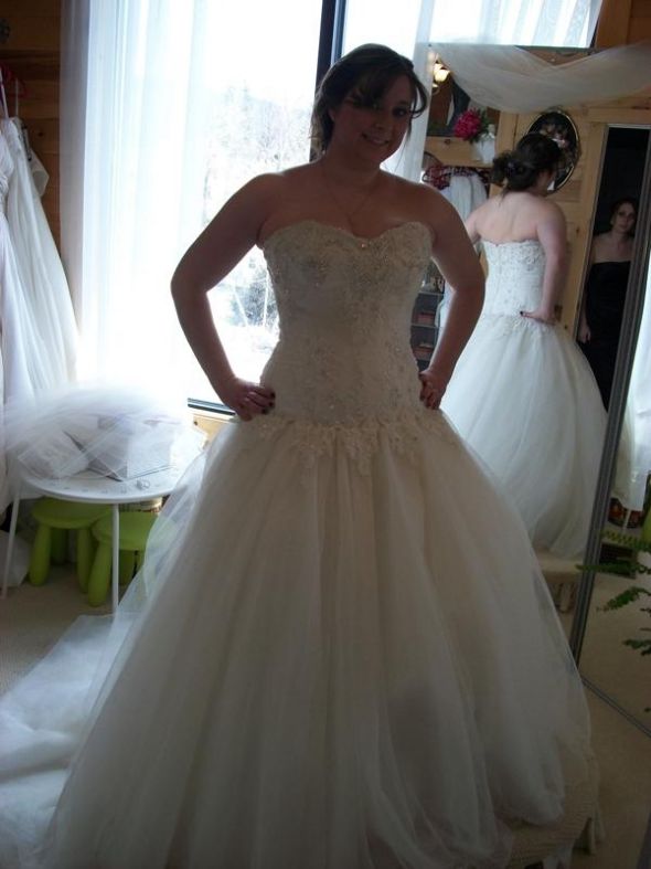 Anyone wearing a David Tutera Dress???  I love mine!! :  wedding david tutera dress princess two in one Me Dress Front