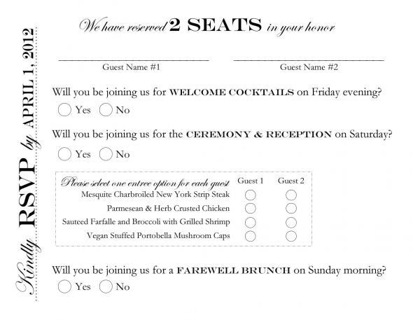 RSVP card help :  wedding rsvp invite RSVP 2seats
