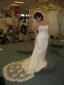 Short/petite brides: Post your dresses! :  wedding short petite vertically challenged wedding dress IMG 2177