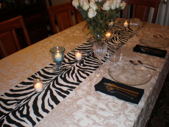 zebra wedding Zebra Table Runner 005 