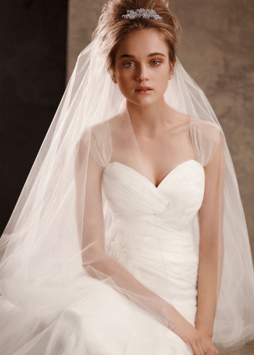 White by Vera Wang Cathedral Veil :  wedding vw370024 white by vera wang vera wang ivory two tier 1 2t two tier cathedral veil S11 Vw370024.jpg.fpx