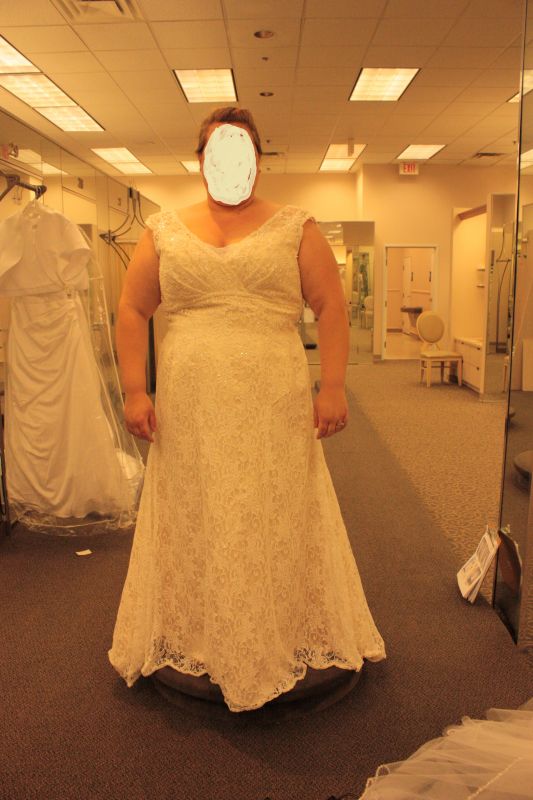 First time trying on dresses.  I may have found a winner!  Opinions please!!! :  wedding plus size 1 full figured 1 wedding gowns dresses Db4